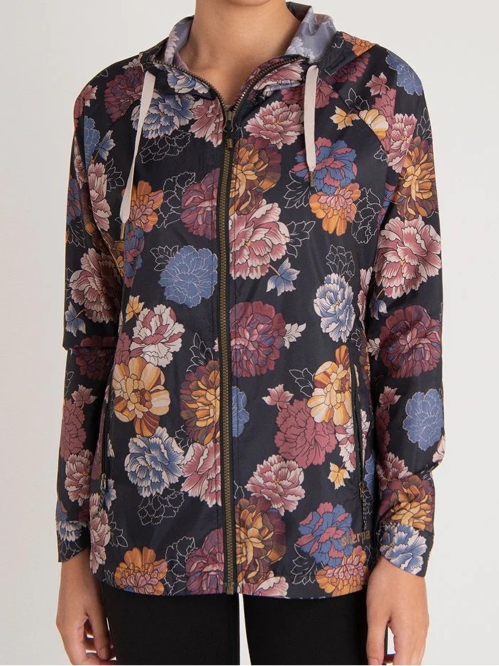 Sherpa Adventure Gear Samir Windbreaker Floral Hooded Zip Jacket - PETITE Small